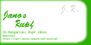 janos rupf business card